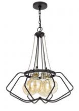 CAL Lighting FX-3750-4 - 60W x 4 Ladue metal chandelier (Edison bulbs shown ARE included)