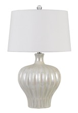CAL Lighting BO-2879TB - Afragola Ceramic Table Lamp With Hardback Fabric Shade