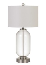 CAL Lighting BO-2905TB-BS - Sycamore Glass Table Lamp With Drum Shade