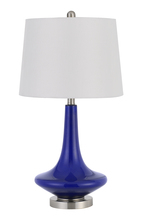 CAL Lighting BO-2960TB-2 - 100W Kleve Glass Table Lamp With Taper Drum Hardback Linen Shade  (Priced And Sold As Pairs)