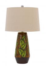 CAL Lighting BO-2973TB - 150W 3 way Hanson ceramic table lamp with hardback taper linen drum shade