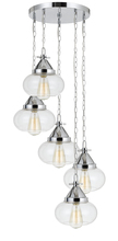 CAL Lighting FX-3624-5P - 60W X 5 Maywood Glass Pendant (Edison Bulbs Not included)