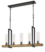 CAL Lighting FX-3704-5 - Vienna 60W X 5 Pine Wood Island Chandelier  (Edison Bulbs Not included)