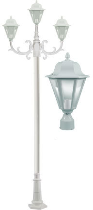 DANIELLA POST THREE LIGHT FIX W/ CLEAR GLASS 3 X LED 9
