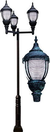 CAST ALUM ACORN FIX 3 X INCAND/MOG 120V