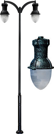 Dabmar GM9280-LED75-VG - DROP LIGHT POST LIGHT FIX 2 X LED 75W 120V-277V