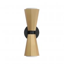 Maxim 10810SWBKAB - 16" 2-Light Rizzo Wall Sconce - Natural Aged Brass & Matte Black