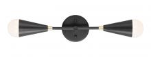 Maxim 11262BKSBR - 18" 2-Light Lovell Wall Sconce - Black & Satin Brass