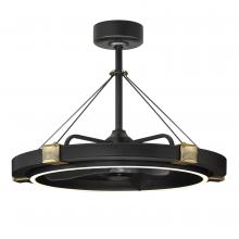 Maxim 61019BCBKGLD - 33" CCT-LED DC Motor Jewel Fandelight - Black with Gold & Crystal