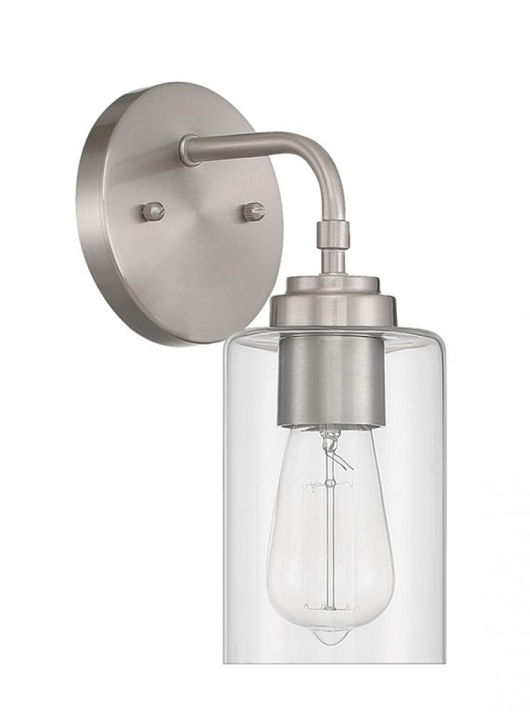 Stowe 1 Light Wall Sconce in Brushed Polished Nickel