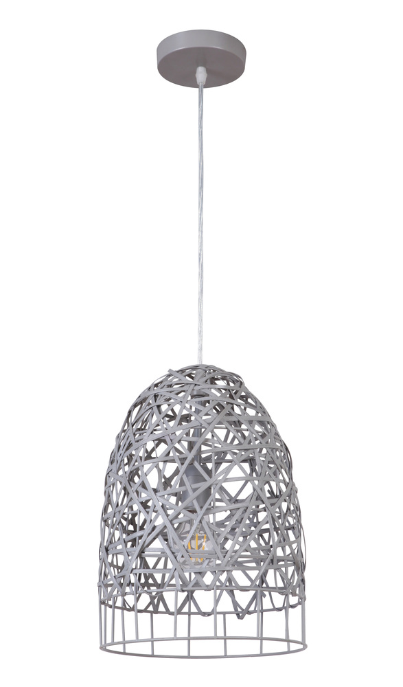 1 Light Mini Pendant w/Woven Rattan Shade