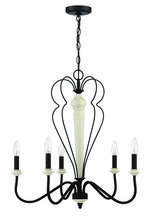 Craftmade 52525-CWESP - Anna 5 Light Chandelier in Cottage White/Espresso