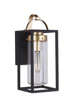 Craftmade ZA4804-MNSB - Neo 1 Light Small Outdoor Wall Lantern in Midnight/Satin Brass