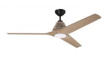 Craftmade SEA56FB3 - 56" 3K-LED Sea Scape DC Motor Fan - Flat Black & Light Wood Grain