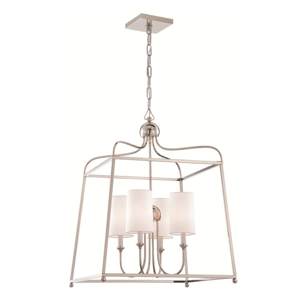 Libby Langdon for Crystorama Sylvan 4 Light Polished Nickel Chandelier