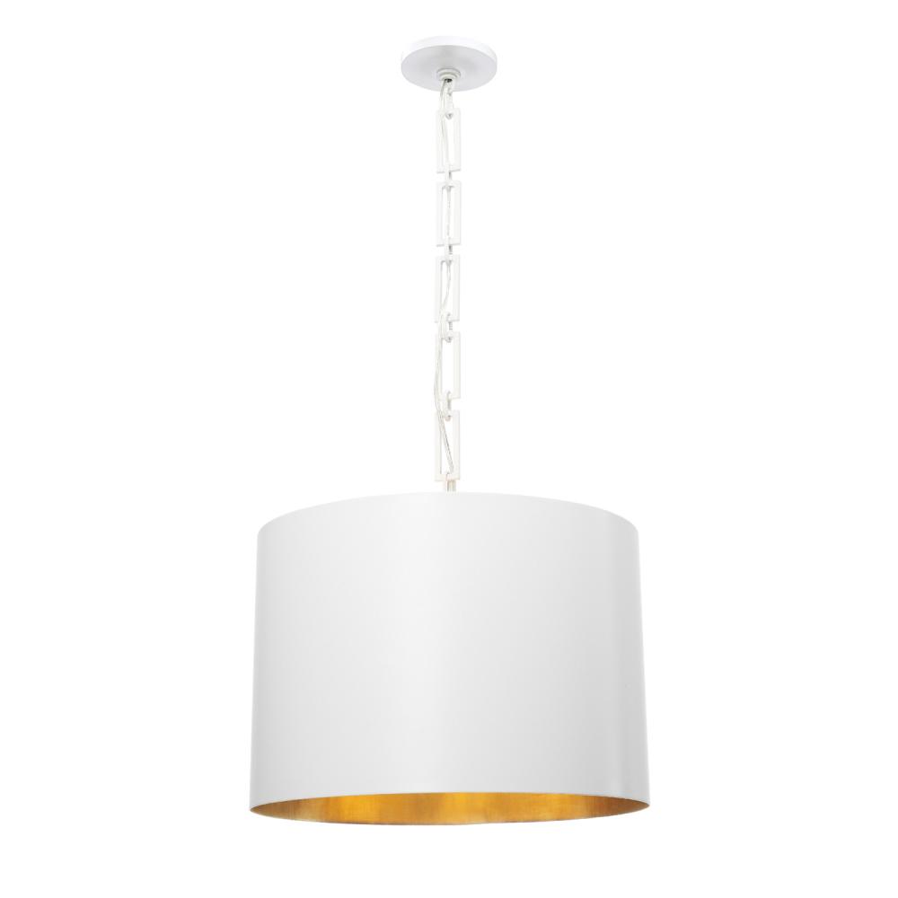 Brian Patrick Flynn for Crystorama Alston 6 Light Matte White + Antique Gold Chandelier