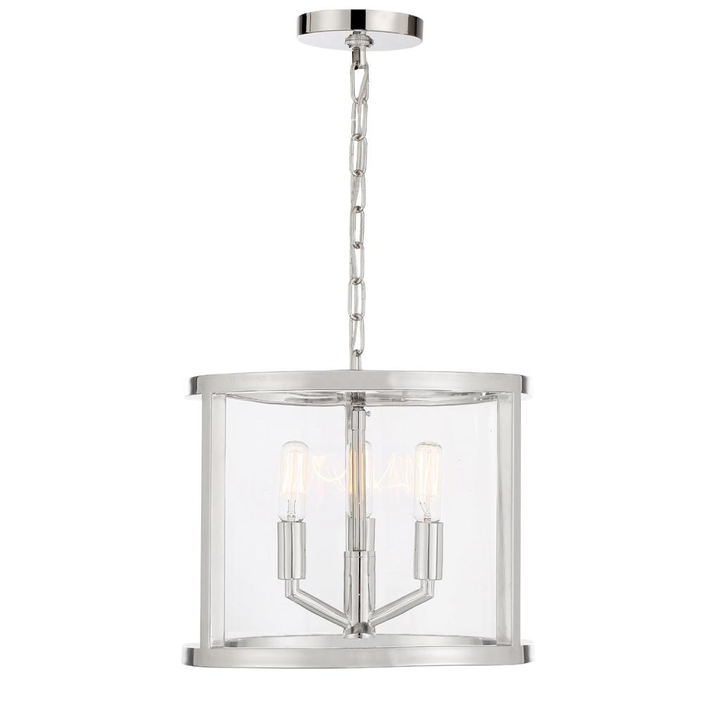 Libby Langdon for Crystorama Devon 3 Light Polished Nickel Mini Chandelier