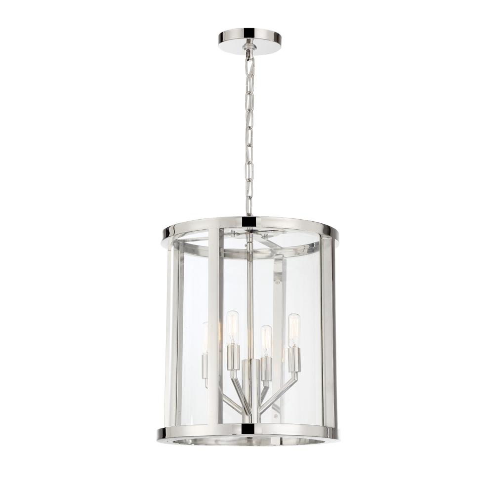 Libby Langdon for Crystorama Devon 4 Light Polished Nickel Mini Chandelier