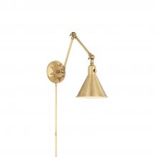 Crystorama MOR-8801-AG - Morgan 1 Light Aged Brass Task Sconce