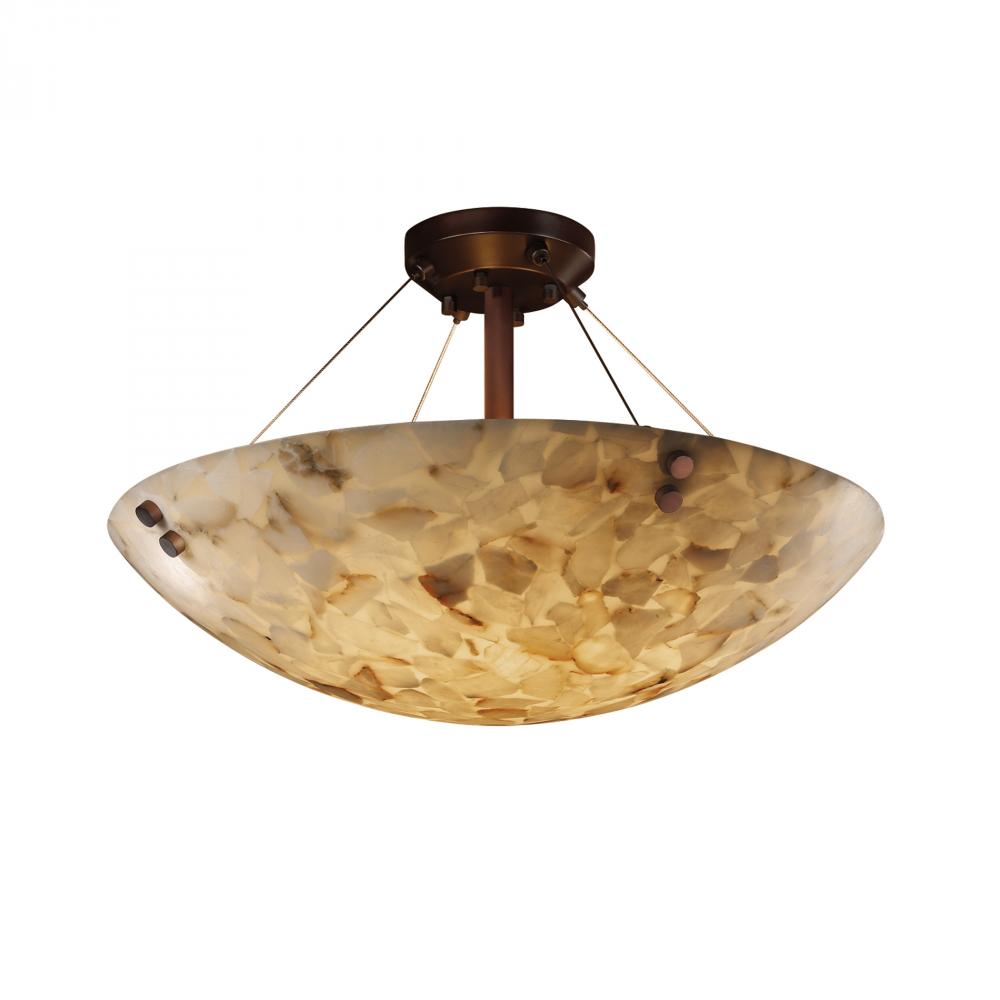 24" LED Semi-Flush Bowl w/ PAIR SQUARE FINIALS