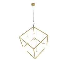 Justice Design Group FSN-4442-OPAL-BRSS - Pixie 6-Light Cube Pendant