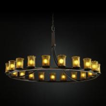 Justice Design Group GLA-8716-16-GLDC-DBRZ - Dakota 21-Light 1-Tier Ring Chandelier