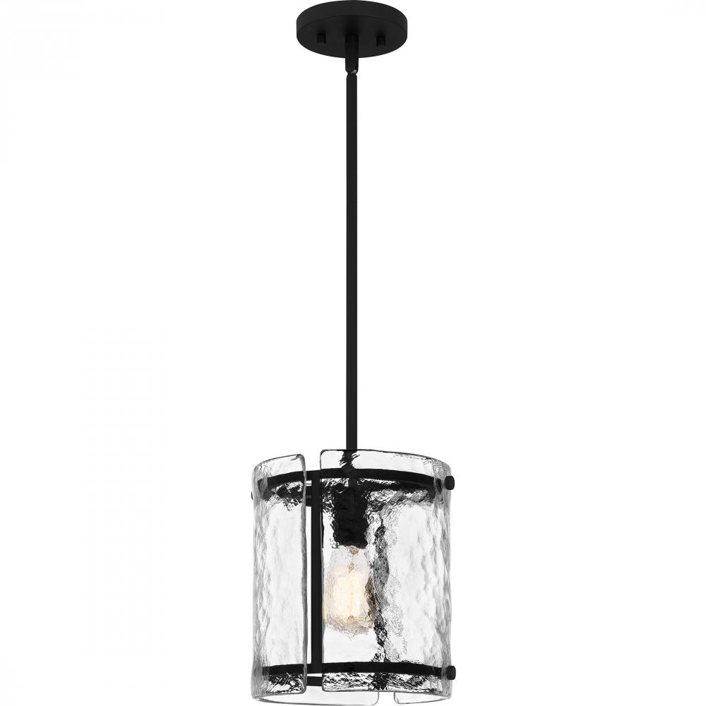 9" 1-Light Fortress Pendant - Earth Black