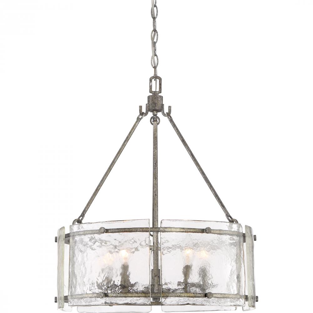 21" 5-Light Fortress Pendant - Mottled Silver