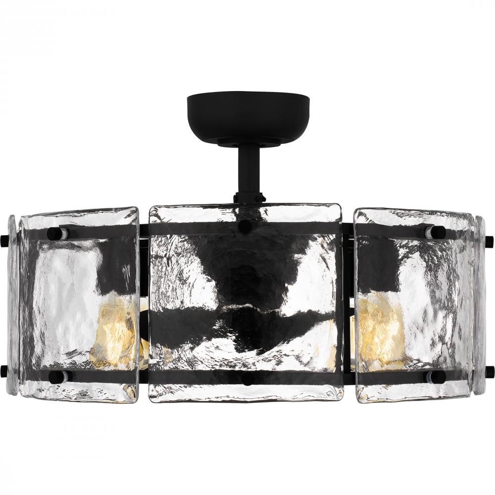 24" 4-Light Fortress Fandelier - Earth Black