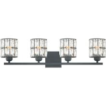 Quoizel GIB8630MBK - 30" 4-Light Gibson Vanity - Black & Crystal