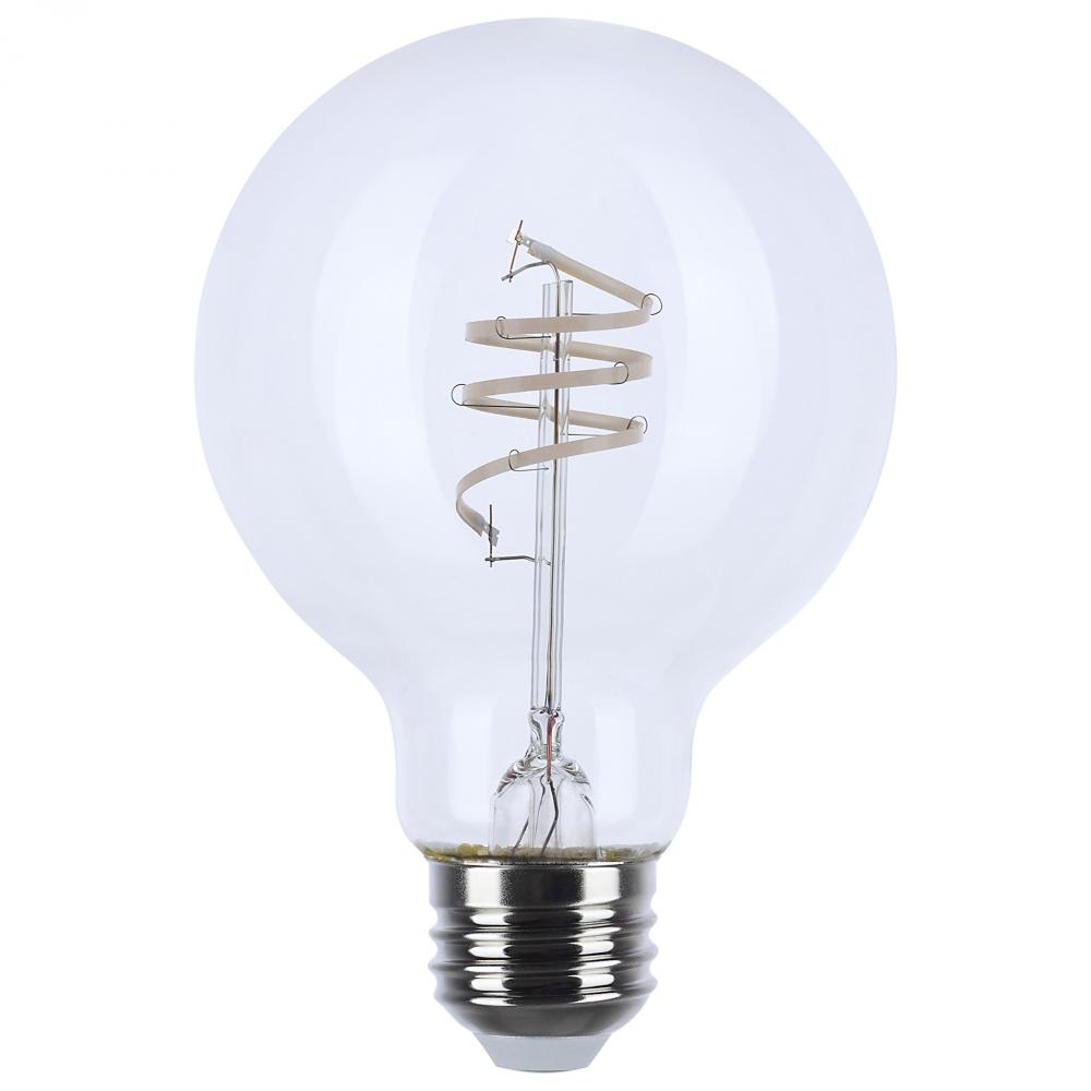 Medium Base; G25; 6 Watt; 2700K LED - Clear with Flex Gray Coil Filament