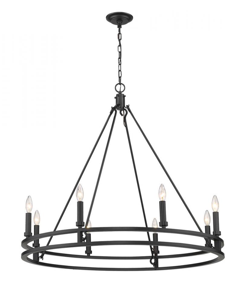 36" 8-Light Chandelier - Black