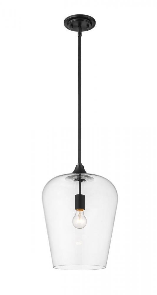 12" 1-Light Pendant - Black