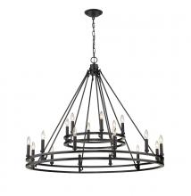 Z-Lite 4005-18MB - 48" 18-Light Double Ring Chandelier - Black