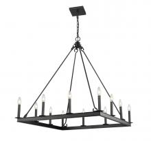 Z-Lite 482S-12MB - 34" 12-Light Square Chandelier - Black