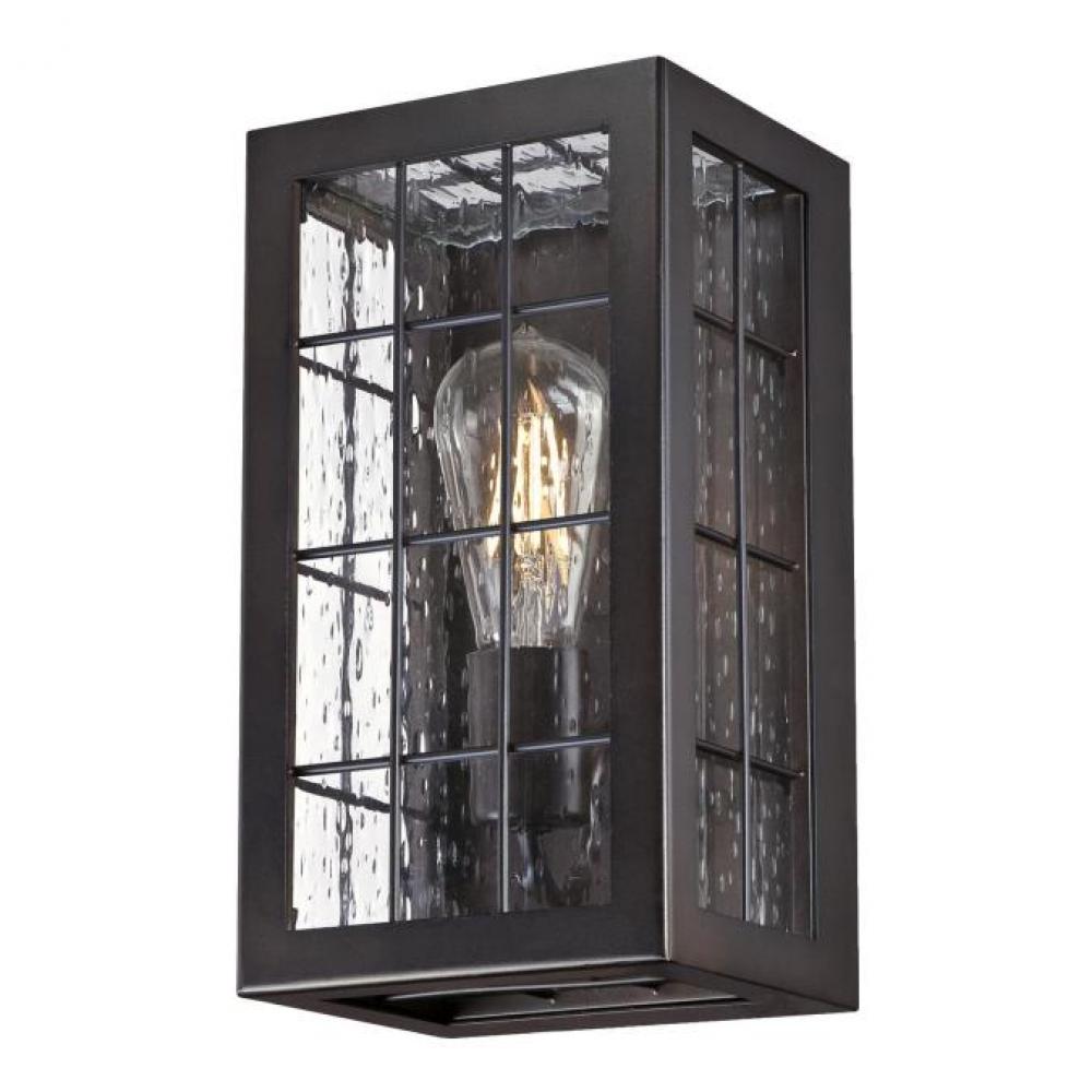 Wall Fixture Oil Rubbed Bronze Finish Clear Raindrop Glass