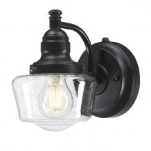 Westinghouse 6121200 - Wall Fixture Matte Black Finish Clear Seeded Glass