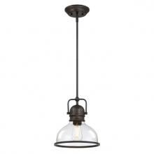Westinghouse 6132100 - Pendant Black-Bronze Finish Clear Seeded Glass