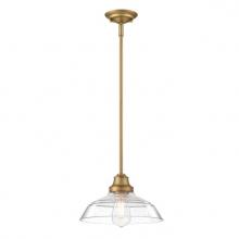 Westinghouse 6132400 - Pendant Brushed Brass Finish Clear Seeded Glass