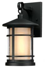 Westinghouse 6312400 - Wall Fixture Textured Black Finish Amber Frosted and Clear Seeded Glass
