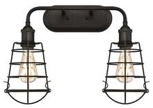Westinghouse 6337700 - 2 Light Wall Fixture Oil Rubbed Bronze Finish Cage Shades