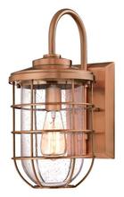 Westinghouse 6347900 - Wall Fixture Washed Copper Finish Clear Seeded Glass