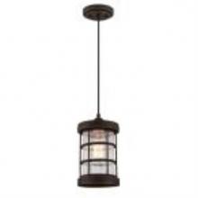 Westinghouse 6361500 - Mini Pendant Oil Rubbed Bronze Finish with Highlights Clear Crackle Glass