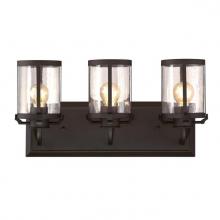 Westinghouse 6368100 - 3 Light Wall Fixture Oil Rubbed Bronze Finish Clear Seeded Glass
