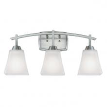 Westinghouse 6573600 - 3 Light Wall Fixture Brushed Nickel Finish Frosted Glass