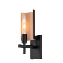 Westinghouse 6575900 - 1 Light Wall Fixture Matte Black Finish with Metallic Bronze Accents