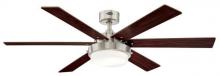 Westinghouse 7205100 - 52 in. Brushed Nickel Finish Reversible Blades (Rosewood/Light Maple) Opal Frosted Glass