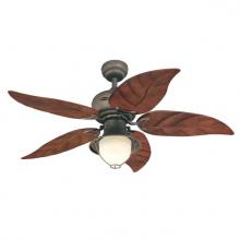 Westinghouse 7236200 - 48 in. Oil Rubbed Bronze Finish Mahogany ABS Blades Yellow Alabaster Glass