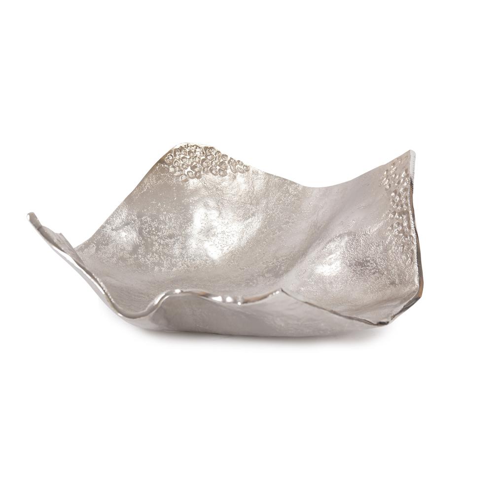 Aluminum Champagne Silver Hammered Small Bowl