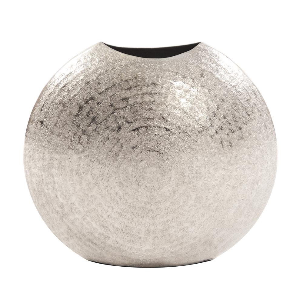 Frosted Silver Metal Vase - Small